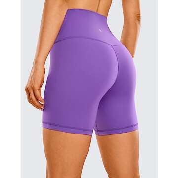 CRZ YOGA Womens ButterLuxe Biker Shorts 6 Inches - High Waisted Workout Running Volleyball Spandex Y...