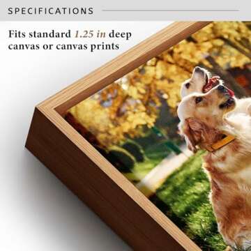 Floater Frame for Finished Canvas 1.25" Depth Custom Floater Frame Kit for Stretched Canvas Picture Oil Paintings Artwork Canvas Floating Frame Wall Art Decor Finished Canvas 8"x10"