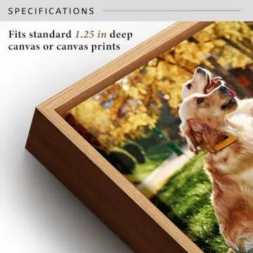 Floater Frame for Finished Canvas 1.25" Depth Custom Floater Frame Kit for Stretched Canvas Picture Oil Paintings Artwork Canvas Floating Frame Wall Art Decor Finished Canvas 8"x10"