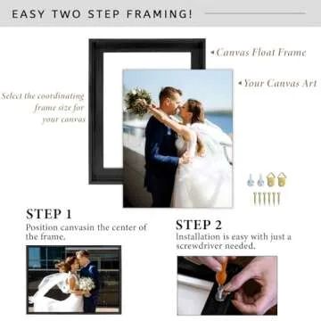 Floater Frame for Finished Canvas 1.25" Depth Custom Floater Frame Kit for Stretched Canvas Picture Oil Paintings Artwork Canvas Floating Frame Wall Art Decor Finished Canvas 8"x10"