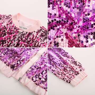 Hot Pink Sequin Jacket for Girls by Grace Karin