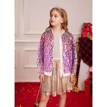 Hot Pink Sequin Jacket for Girls by Grace Karin