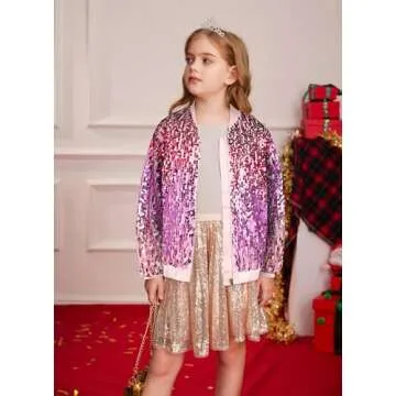 Hot Pink Sequin Jacket for Girls by Grace Karin