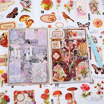20 Sheets Vintage Aesthetic Stickers Book for Journaling,Transparent PET Black White Celestial Antiquarian Stickers Decal Set for Art Junk Journal Planners DIY Notebook Collage Album (chengbaohuayuan)