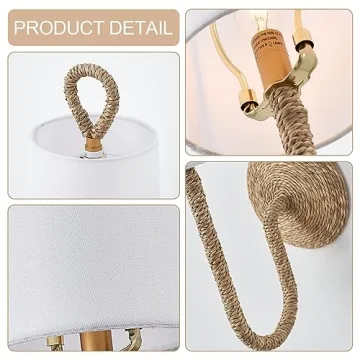 Stylish MhyTogn Rattan Wall Sconce Set of 2 for Home Decor