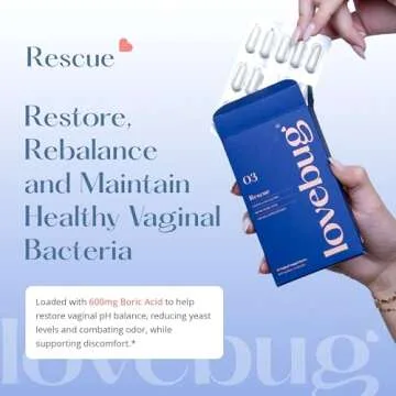 LoveBug Boric Acid Suppositories for Women's Wellness - 14ct