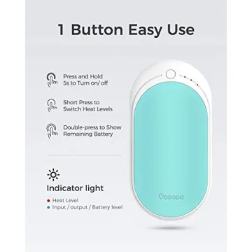 OCOOPA HotPal Rechargeable Hand Warmer, 5200mAh Electric Handwarmer,Portable Pocket Heater, Heat Therapy Great for Raynauds, Hunting, Golf, Camping, Women Mens Gifts