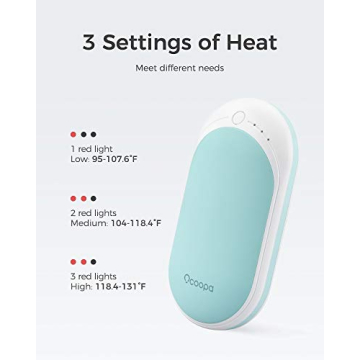 OCOOPA HotPal Rechargeable Hand Warmer, 5200mAh Electric Handwarmer,Portable Pocket Heater, Heat Therapy Great for Raynauds, Hunting, Golf, Camping, Women Mens Gifts
