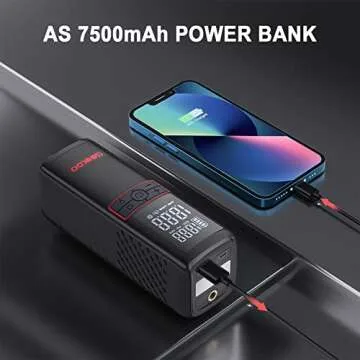 GOOLOO GT160 Tire Inflator Portable Air Compressor, 4X Faster 160PSI Portable Air Pump for Car Tires, Cordless Tire Pump with Digital Pressure Gauge for Cars, Bikes, Balls, Motorcycles,Auto-Shutoff