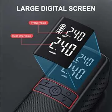 GOOLOO GT160 Tire Inflator Portable Air Compressor, 4X Faster 160PSI Portable Air Pump for Car Tires, Cordless Tire Pump with Digital Pressure Gauge for Cars, Bikes, Balls, Motorcycles,Auto-Shutoff