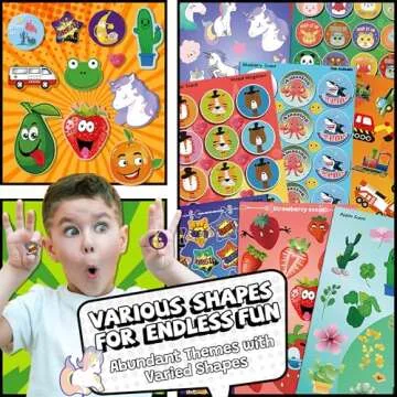 HORIECHALY Scratch and Sniff Stickers, Smelly Stickers for Kids 68 Sheets 17 Scents, 1000+ Scented Stickers of Food Fruit Flower, Classroom Reward Stickers for Teachers, Holiday Gift for Little One.
