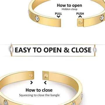 Chic Hinged CZ Bangle Bracelet for Everyday Style