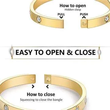 Stylish Hinged CZ Bangle Bracelet for Elegant Look