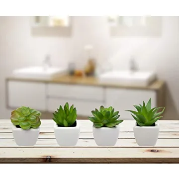 Home Trends Set of 8 Mini Artificial Succulents in Pots