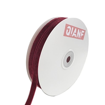 QIANF Vintage Burgundy Velvet Ribbon for All Projects