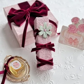 QIANF Vintage Burgundy Velvet Ribbon for All Projects