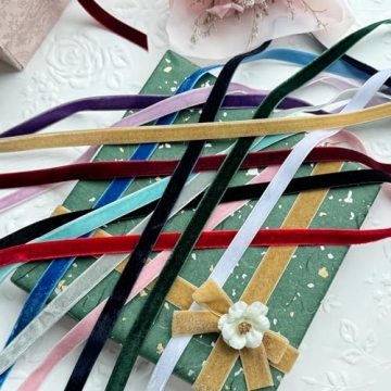 QIANF Vintage Burgundy Velvet Ribbon for All Projects