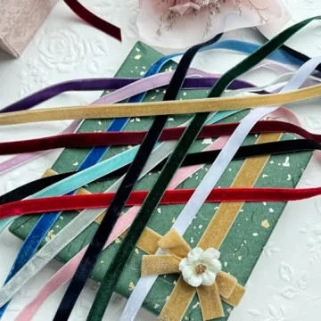 QIANF Vintage Burgundy Velvet Ribbon for All Projects