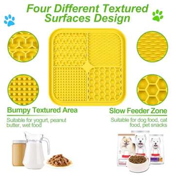 LUKITO 3PCS Lick Mat for Dogs and Cats, Licking Mat with Suction Cups for Dog Anxiety Relief, Cat Pe...