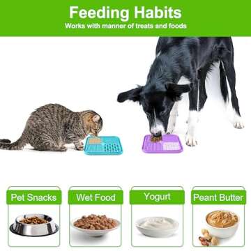 LUKITO 3PCS Lick Mat for Dogs and Cats, Licking Mat with Suction Cups for Dog Anxiety Relief, Cat Peanut Butter Lick Pad for Boredom Reducer, Dog Enrichment Toy, Dog Lick Mat for Bathing Grooming