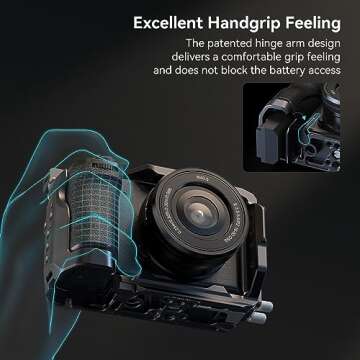 SmallRig Cage Kit for Sony A6700 with a Cable Clamp for HDMI, Built-in Quick Release Plate for Arca-Type, Film Movie Making Camera Video Cage with Shoe Mount, 1/4''-20 & 3/8''-16 Threaded Holes - 4336