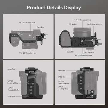 SmallRig Cage Kit for Sony A6700 with a Cable Clamp for HDMI, Built-in Quick Release Plate for Arca-Type, Film Movie Making Camera Video Cage with Shoe Mount, 1/4''-20 & 3/8''-16 Threaded Holes - 4336