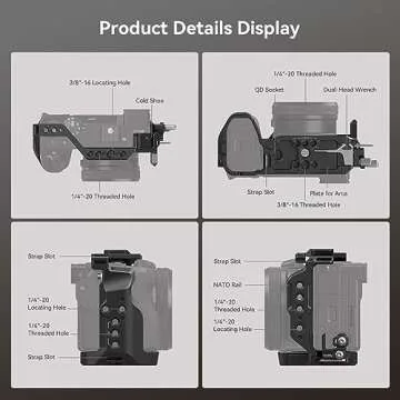 SmallRig Cage Kit for Sony A6700 with a Cable Clamp for HDMI, Built-in Quick Release Plate for Arca-Type, Film Movie Making Camera Video Cage with Shoe Mount, 1/4''-20 & 3/8''-16 Threaded Holes - 4336