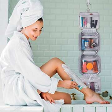 Birsppy LEO GONTA Premium Travel Toiletry Bag for Women, TSA Approved Hanging Toiletry Bag for Men, Makeup Bag, Travel Makeup Bag, Cosmetic Bag, Makeup Organizer Bag, Makeup Travel Bag for Toiletries