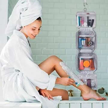 Birsppy LEO GONTA Premium Travel Toiletry Bag for Women, TSA Approved Hanging Toiletry Bag for Men, Makeup Bag, Travel Makeup Bag, Cosmetic Bag, Makeup Organizer Bag, Makeup Travel Bag for Toiletries