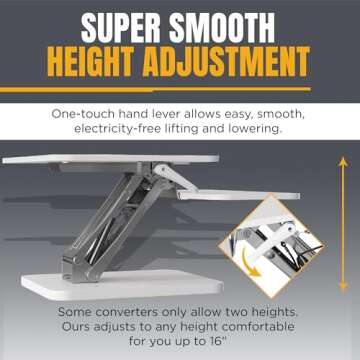 prontogoods Standing Desk Converter, Stand Up Desk Riser Adapter, Adjustable Dual Monitor Sit Stand Desk Riser for Desktop, Tabletops, Laptop, Gaming – 26", White