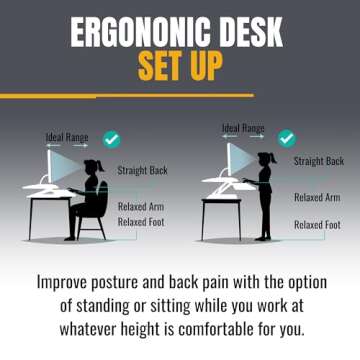 prontogoods Standing Desk Converter, Stand Up Desk Riser Adapter, Adjustable Dual Monitor Sit Stand Desk Riser for Desktop, Tabletops, Laptop, Gaming – 26", White