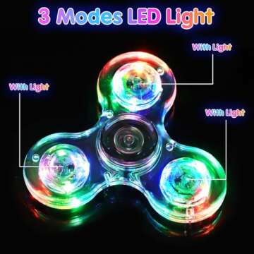 Gigilli Fidget Spinners 16 Pcs, Valentines Party Favors LED Light Up Bulk Fidget Spinners Kids 4-12,...