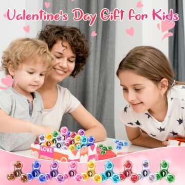 Gigilli Fidget Spinners 16 Pcs, Valentines Party Favors LED Light Up Bulk Fidget Spinners Kids 4-12, Valentine Goodie Bag Stuffers Glow in The Dark Party Supplies Birthday Classroom Prizes Return Gift