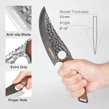 Matsato Chef Knife - Perfect Kitchen Knife. Japanese Knife for Cooking, Chopping. Japanese Style Knife for Home, Camping, BBQ. For Balance & Control