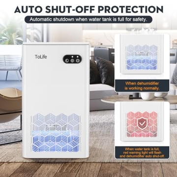 ToLife Dehumidifier for Home, 95 OZ & Quiet Operation