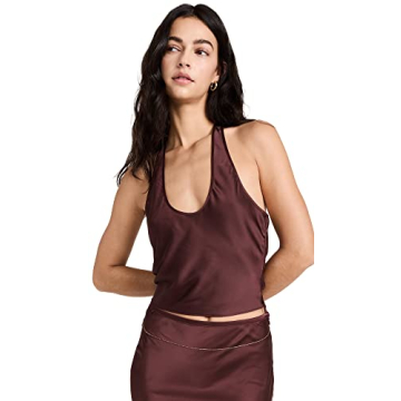 Lioness Women's Roxy Halter Top - Curvy Friendly Satin Blouse