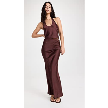 Lioness Women's Roxy Halter Top - Curvy Friendly Satin Blouse