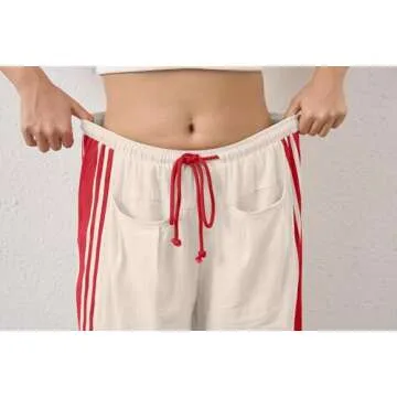 MISSACTIVER Stylish Women Wide Leg Striped Sweatpants