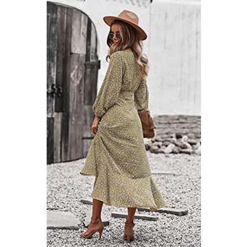 PRETTYGARDEN Floral Maxi Wrap Dress for Women