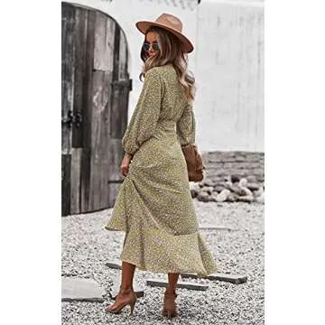 PRETTYGARDEN Floral Maxi Wrap Dress for Women