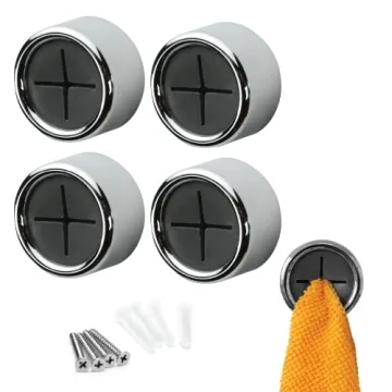 S&T INC. Round Adhesive Towel Hooks - 4 Pack for Kitchen