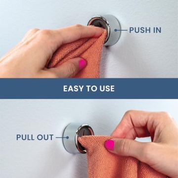 S&T INC. Round Adhesive Towel Hooks - Easy Organizing Solution