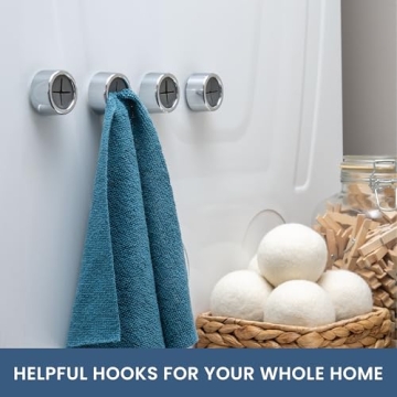 S&T INC. Round Adhesive Towel Hooks - Easy Organizing Solution