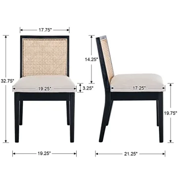 BESTANO Farmhouse Dining Chairs Set of 4 - Elegant Comfort