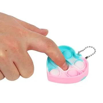 Fuyage Heart Push Pop Keychains for Kids and Adults