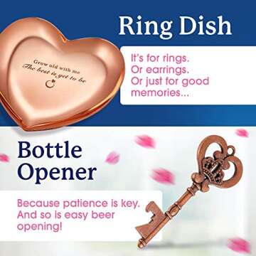 Cool Bridal Shower Gifts For Bride to Be | Unique Engagement Gifts | The Marriage Survival Kit | Best Wedding Gifts For Couple, Her | Free Ring Dish, Coasters, Bottle Opener