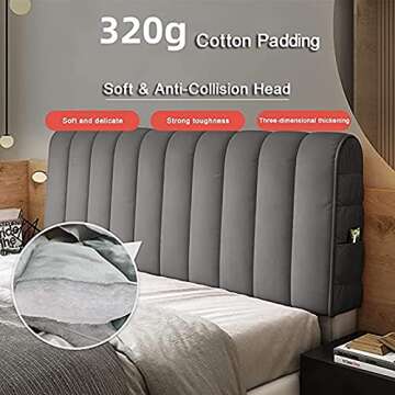 Luxurious Velvet Headboard Cover for Durable Bedroom Elegance