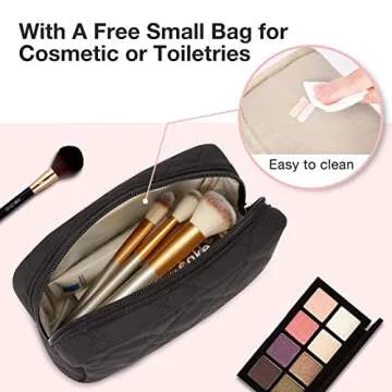 LIGHT FLIGHT Women's Quilted Travel Duffel Bag - Lightweight Weekender Overnight Tote with Toiletry Bag, Large Carry-On Luggage