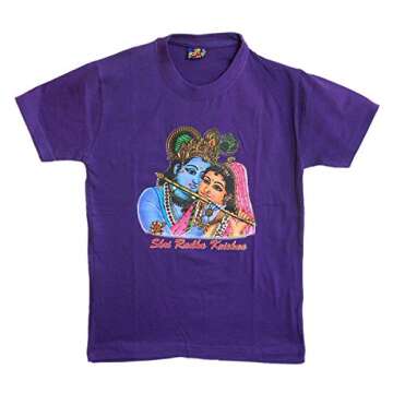 DollsofIndia Printed Krishna on Purple T-Shirt for 5 to 6 Years of Age (LV41)