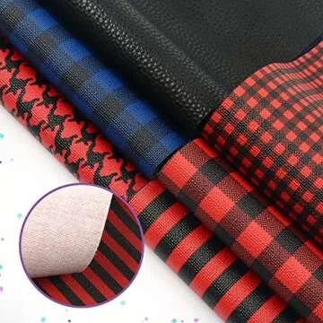 SIMPZIA Plaid Faux Leather Sheets for DIY Crafting